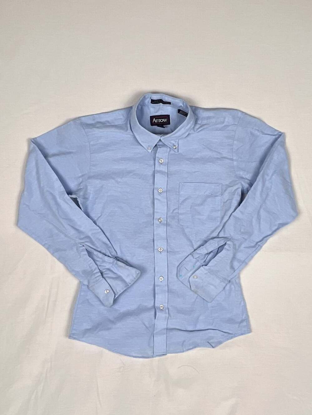 Arrow Oxford Shirt Size 14 Long Sleeve Light Blue